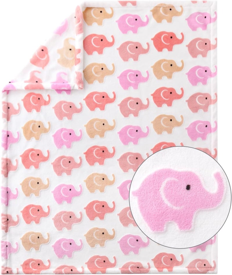 The Peanut Shell 5 Piece Baby Crib Bedding Set for Girls - Newborn, Infant & Toddler Nursery Bed Set Decor with Fitted Crib Sheets, Blanket, Dust Ruffle Comforter - Bright Safari - Image 3